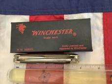 1988 Winchester Heavy Duty 4” Moose Knife (Mdl 2880 1/2) w Nice Black Bone Handles. -NOS in Orig Box
