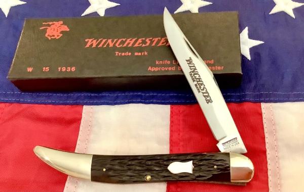 1990 Winchester Toothpick (Mdl# 1936) w/ Black Bone Handles -NOS in orig box 1990 Winchester Toothpick (Mdl# 1936) w/ Black Bone Handles -NOS in orig box