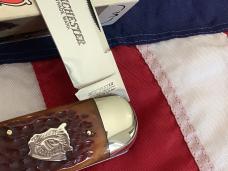 1990? Winchester xl Elephant Toe (Mdl# ) w/ Super Brown Bone Handles +Buffalo Head Shield -NOS 