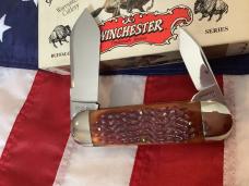 1990? Winchester xl Elephant Toe (Mdl# ) w/ Super Brown Bone Handles +Buffalo Head Shield -NOS 