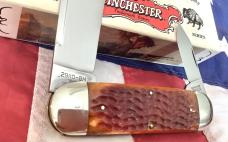 1990? Winchester xl Elephant Toe (Mdl# ) w/ Super Brown Bone Handles +Buffalo Head Shield -NOS 
