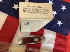 1990? Winchester xl Elephant Toe (Mdl# ) w/ Super Brown Bone Handles +Buffalo Head Shield -NOS 