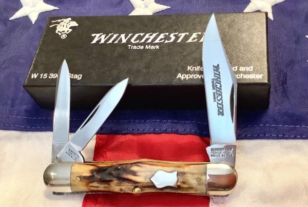 1991 Winchester (by Queen) Hump Back / Balloon Whittler (Mdl# 3902 S) w/ Super Stag Handles 1991 Winchester (by Queen) Hump Back / Balloon Whittler (Mdl# 3902 S) w/ Super Stag Handles