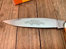 A.G. Russell Large Texas Toothpick Texas Ranger Commemorative 2003 European Red Deer Jigged Bone