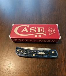 2026 Case Pocket Worn Mediterranean Blue Bone Sod Buster Jr. 