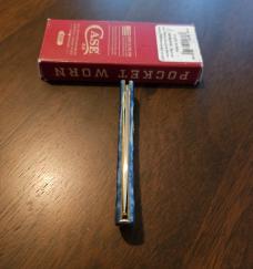 2026 Case Pocket Worn Mediterranean Blue Bone Sod Buster Jr. 