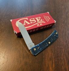 2026 Case Pocket Worn Mediterranean Blue Bone Sod Buster Jr. 