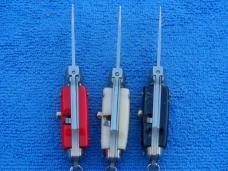 New 3-3/4"  Wasp Body Stiletto keychain Switchblade Knives set of 3 red white & black III