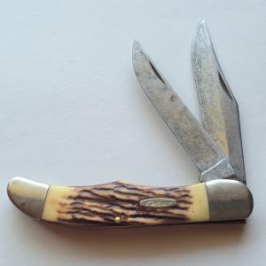 Vintage Ka-Bar USA 1184 Folding Hunter Knife Jigged Delrin 2-Blade Slipjoint