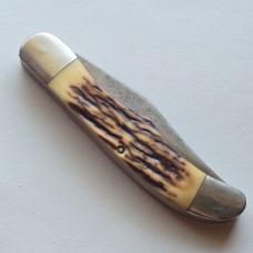 Vintage Ka-Bar USA 1184 Folding Hunter Knife Jigged Delrin 2-Blade Slipjoint