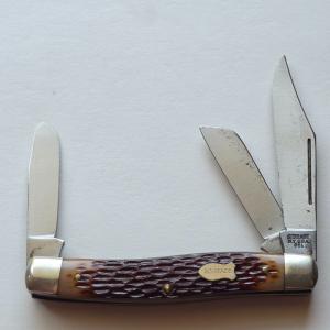 Vintage Schrade NY USA 881 Stockman Pocket Knife Jigged Delrin 3 Blade 4quot