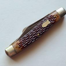 Vintage Schrade NY USA 881 Stockman Pocket Knife Jigged Delrin 3 Blade 4"