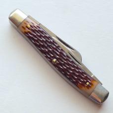 Vintage Schrade NY USA 881 Stockman Pocket Knife Jigged Delrin 3 Blade 4"