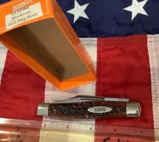 Marbles Gladstone, Large Premium Stockman w/ Red Carved Bone Stag Handles -NOS in Orig box