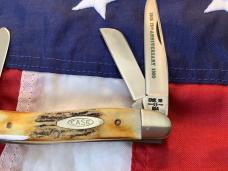 1980 Case xx Stockman Knife w/ Super Wide, Fat Boy Stag Handles, 75th Green Blade Etch -NOS