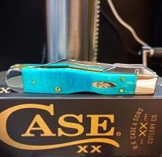 2026 Case XX Cheetah Cub 611 1/2 Caribbean Blue Bone Sawcut Jig - Stainless Blade