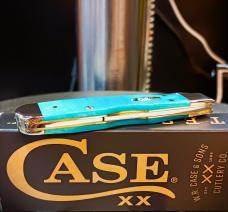 2026 Case XX Cheetah Cub 611 1/2 Caribbean Blue Bone Sawcut Jig - Stainless Blade