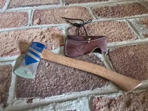 LL Bean Camping Hatchet Axe with Original Leather Sheath Freeport Main