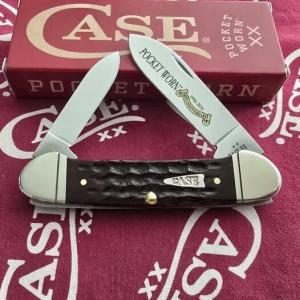 2026 Case Pocket Worn Canoe 62131 SS. Beautiful Corn Cob Jig Mahogany Bone handles. NIB