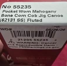 2026 Case Pocket Worn Canoe 62131 SS. Beautiful Corn Cob Jig Mahogany Bone handles. NIB
