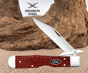 Case XX USA 2026 Dark Red Burlap Micarta Cheetah Cub Carbon Steel Blade 12277