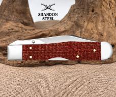 Case XX USA 2026 Dark Red Burlap Micarta Cheetah Cub Carbon Steel Blade 12277