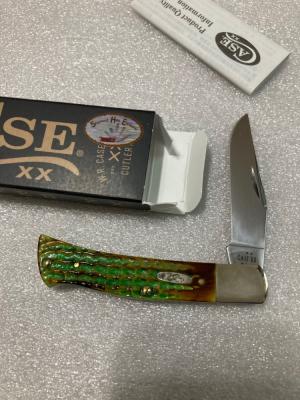 Case XX Axe Handle Burnt Bright Green quotLizard Skinquot Shepherd Hills Exclusive 22868