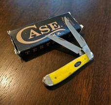 2024 Case XX Yellow Smooth Bone Mini-Trapper Wharncliffe blade