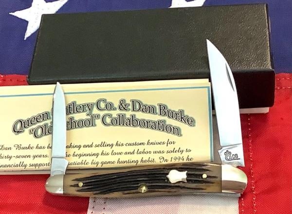 Queen *Dan Burke* 2007 Half Whittler w/ Beautiful Winterbottom Bone Handles -MINT -NOS