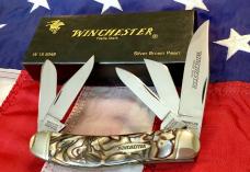 1989 Winchester 5 Blade Sowbelly Stockman (Mdl# 5049) w/ Silver Brown Pearl Handles -NOS in orig box