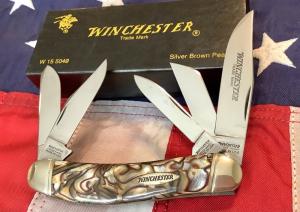 1989 Winchester 5 Blade Sowbelly Stockman Mdl 5049 w Silver Brown Pearl Handles -NOS in orig box