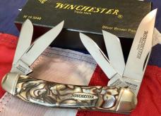 1989 Winchester 5 Blade Sowbelly Stockman (Mdl# 5049) w/ Silver Brown Pearl Handles -NOS in orig box