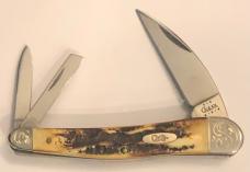 New In Original Tin2002 Case Bone Stag Seahorse with Scrolled Bolsters