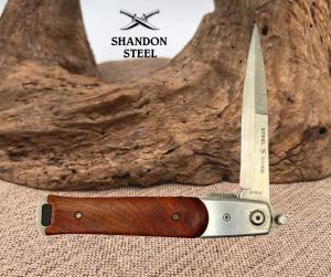 Steel River Pocket Knife SR102-W Stainless Blade Belt Clip Wood handle 183