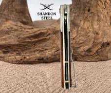 Steel River Pocket Knife SR102-W Stainless Blade Belt Clip Wood handle (183)