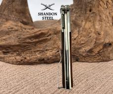 Steel River Pocket Knife SR102-W Stainless Blade Belt Clip Wood handle (183)