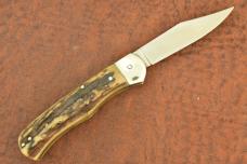 HOLY GRAIL HUBERTUS WEST GERMAN STAG "PALM RELEASE" AUTO AUTOMATIC KNIFE  (36384)