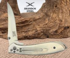 Frost Cutlery Linerlock Folding Blade White Bone Front Handle Knife FC200WB -187