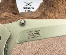Frost Cutlery Linerlock Folding Blade White Bone Front Handle Knife FC200WB -187