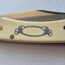 Vintage 1982 Schrade USA SC507 Scrimshaw Bighorn Ram Lockback Knife CIB Sheath