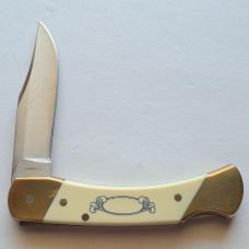 Vintage 1982 Schrade USA SC507 Scrimshaw Bighorn Ram Lockback Knife CIB Sheath