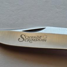 Vintage 1982 Schrade USA SC507 Scrimshaw Bighorn Ram Lockback Knife CIB Sheath