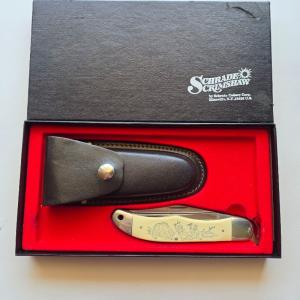 Vintage 1979 Schrade USA SC508 Scrimshaw Grizzly Bear Knife CIB Box Sheath