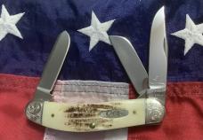 Case xx 2001 Sowbelly Stockman (Mdl# VTB6339 SS) w/ Vintage Bone Handles + Scrolled Bolsters -NOS