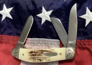 Case xx 2001 Sowbelly Stockman Mdl VTB6339 SS w Vintage Bone Handles  Scrolled Bolsters -NOS