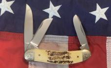 Case xx 2001 Sowbelly Stockman (Mdl# VTB6339 SS) w/ Vintage Bone Handles + Scrolled Bolsters -NOS