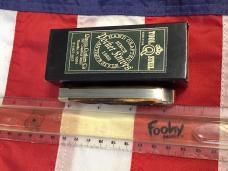 Queen Cutlery Full Trapper (#19) w/ Sweet Amber Stag Bone Handles -NOS in orig box