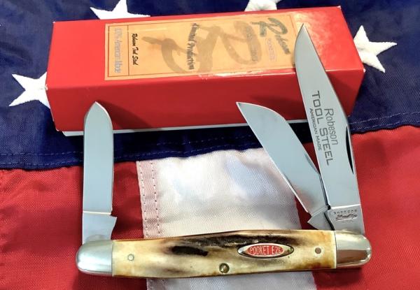 Robeson Pocket Eze (by Queen) Stockman w/ Great Stag Handles -NOS in orig box Robeson Pocket Eze (by Queen) Stockman w/ Great Stag Handles -NOS in orig box