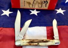 Robeson Pocket Eze (by Queen) Stockman w/ Great Stag Handles -NOS in orig box