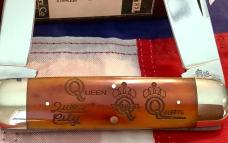 Queen Cutlery Dan Burke (#65) Baby Sunfish w/ Great Bone Handles -NOS in orig box